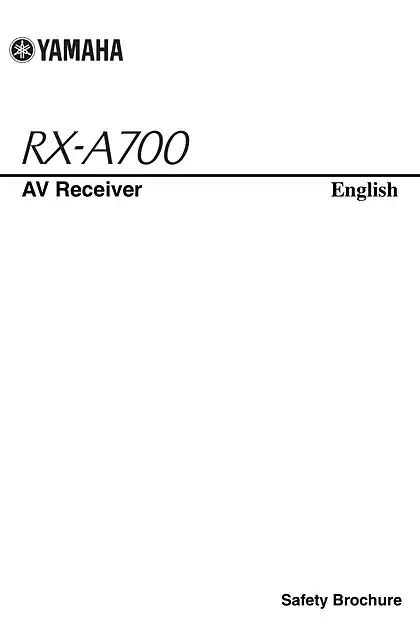 yamaha雅马哈RX-A700 Safety Brochure